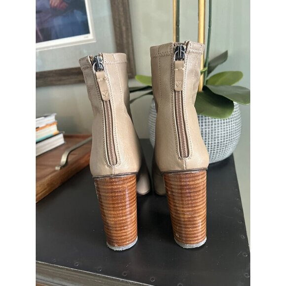 Mercedes Castillo Stretch Nappa Dessa Round Toe Boots Tan Brown Womens Size 38 - Picture 6 of 11